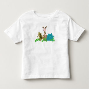 Monkey, Pink Giraffe and Hippo Toddler T-Shirt