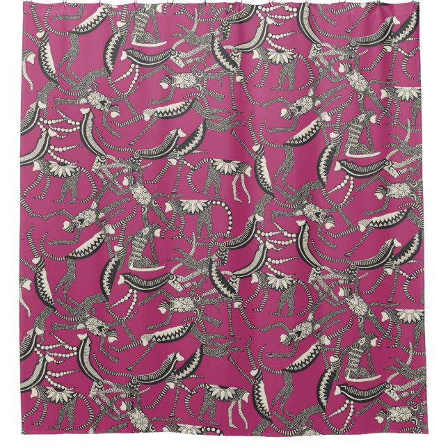 monkey pink shower curtain (Front)