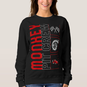 Monkey Pit Crew Car Racing Race Driver Racecar Ra Sweatshirt