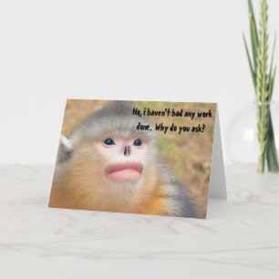 Monkey Plastic Surgery Humour Funny Greeting Card