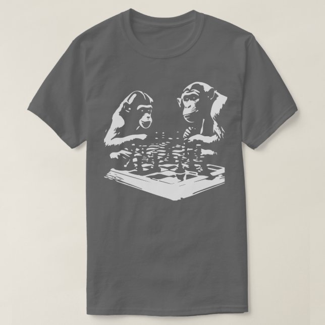 monkey play chess T-Shirt (Design Front)