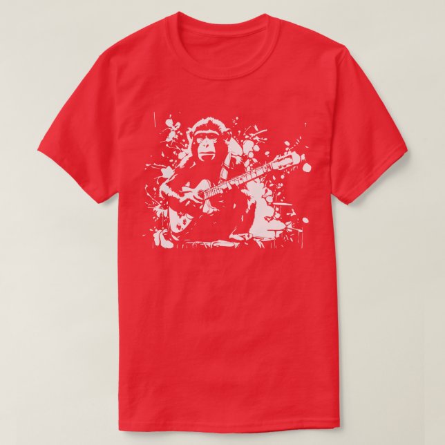 monkey play guitar T-Shirt (Design Front)