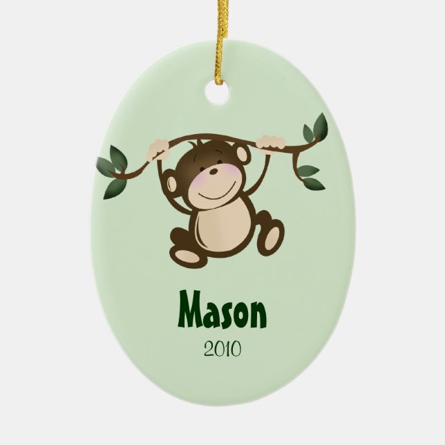 MONKEY PLAY Personalised Christmas Ornament (Front)