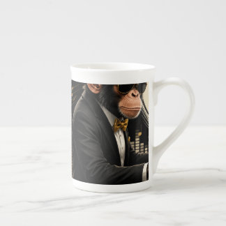 Monkey Playing Piano Music Poster – I Am Music Bone China Mug