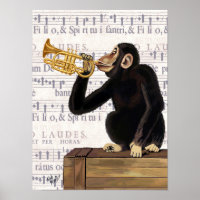 Monkey Playing Trumpet