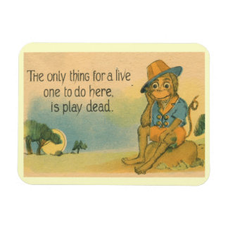 Monkey Plays Dead 1914 Comic Vintage Magnet