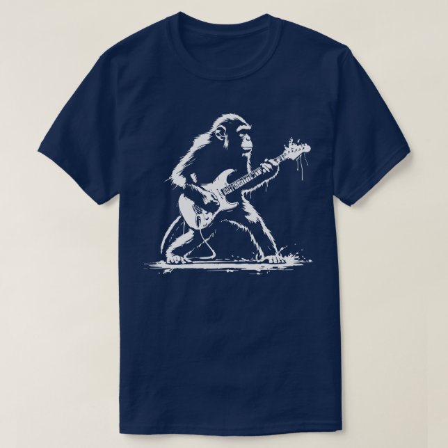 monkey plays the guitar T-Shirt (Design Front)