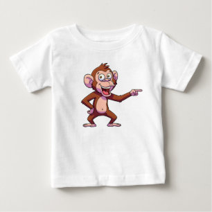 Monkey Pointing Character Illustration Baby T-Shirt