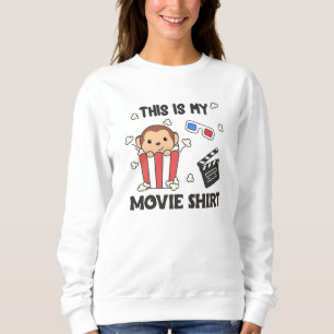 Monkey Popcorn Movie Night Sweet Monkey Movies Sweatshirt