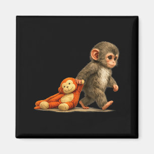 Monkey punch baby macaque little punch big cute magnet
