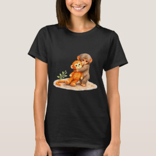 Monkey Punch Baby Monkey Holding Plush Toy T-Shirt