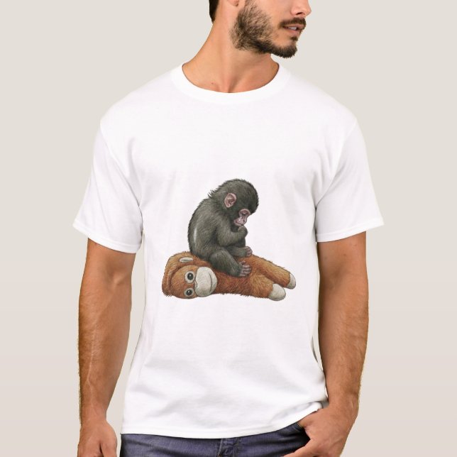 Monkey Punch, Baby Monkey Orangutan Hug  T-Shirt (Front)