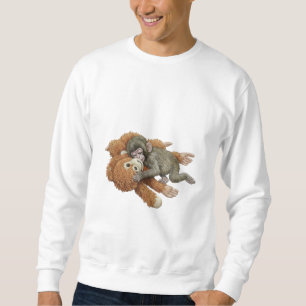 Monkey Punch Graphic, Baby Monkey Orangutan Hug  Sweatshirt