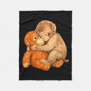 Monkey punch graphic tee fleece blanket