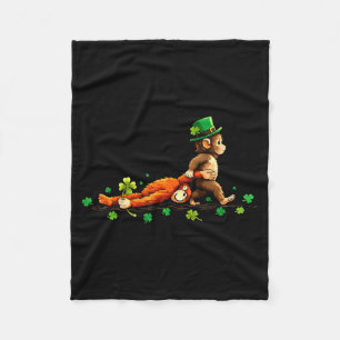 Monkey punch meme little punch toy st patricks day fleece blanket