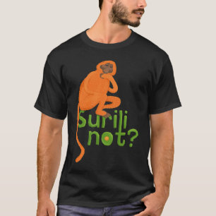 Monkey Puns & Jokes Hand Drawn Surili Monkey Face T-Shirt
