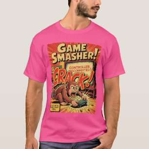 Monkey Rage Gamer Retro Comic Console Funny Video T-Shirt