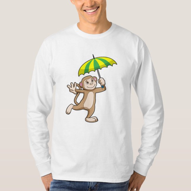 Monkey Rain Umbrella T-Shirt (Front)