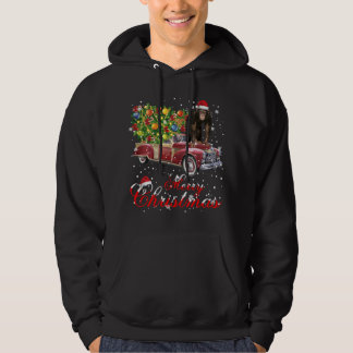 Monkey Rides Red Truck Christmas Pajama Hoodie
