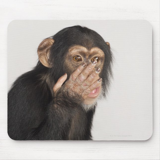 Monkey rubbing its face mouse pad (Front)