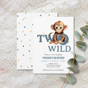 Monkey Second Birthday Invitation   Two Wild
