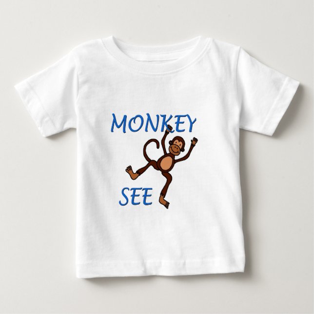 monkey see 2 in blue t-shirt (Front)