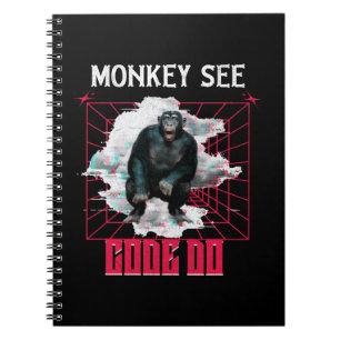 Monkey See Code Do Web Developer Humour Notebook