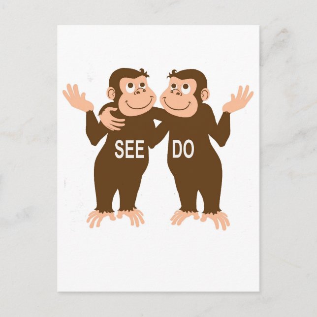Monkey See Monkey Do (1) Postcard (Front)
