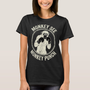 Monkey See Monkey Punch Vintage Boxing Gorilla T-Shirt