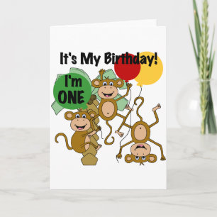 Monkey Shine 1st Birthday Tshirts and Gifts Card