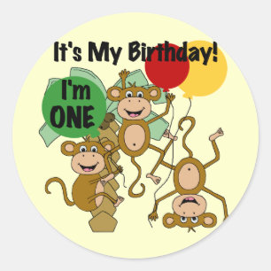 Monkey Shine 1st Birthday Tshirts and Gifts Classic Round Sticker
