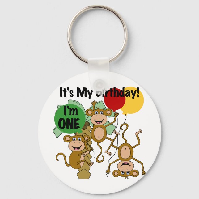 Monkey Shine 1st Birthday Tshirts and Gifts Key Ring (Front)
