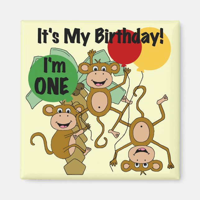 Monkey Shine 1st Birthday Tshirts and Gifts Magnet (Front)