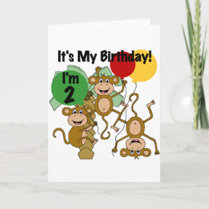 Monkey Shine 2nd Birthday Tshirts and Gifts Card