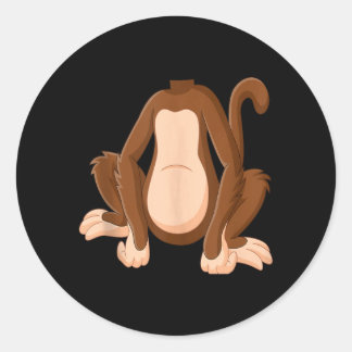 Monkey Shirt Kids Men Women Monkey Costume Classic Round Sticker