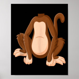 Monkey Shirt Kids Men Women Monkey Costume Poster