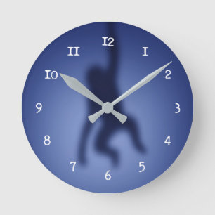 Monkey silhouette round clock