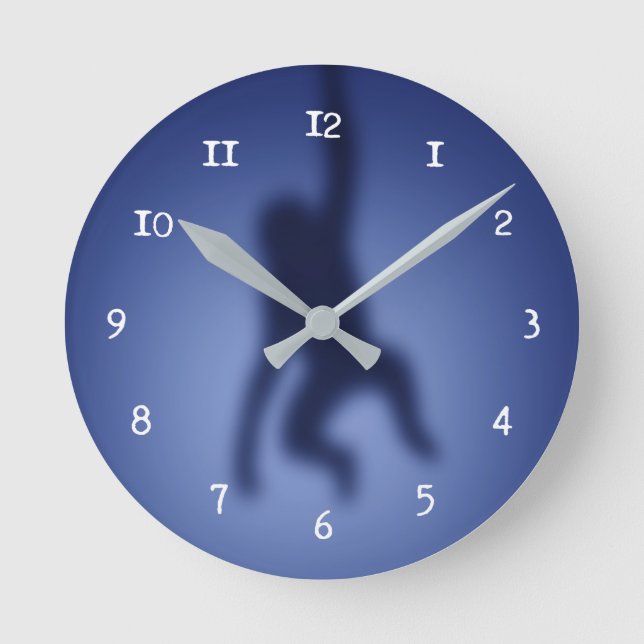 Monkey silhouette round clock (Front)