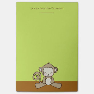 Monkey Sitting Down Looking Happy Cute & Kawaii Post-it Notes