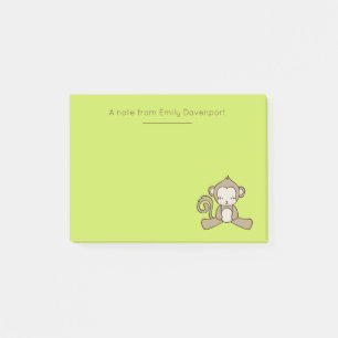 Monkey Sitting Down Looking Happy Cute & Kawaii Post-it Notes