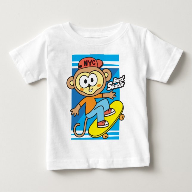 Monkey skateboard baby  T-Shirt (Front)