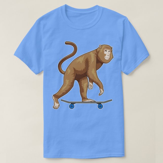 Monkey Skater Skateboard T-Shirt (Design Front)