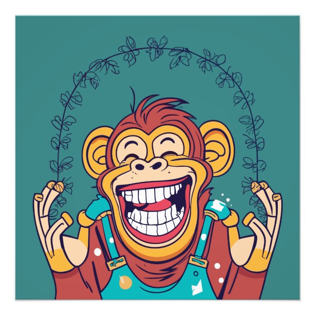 Monkey Smiling Photo Print (Front)