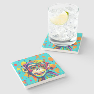 Monkey Smiling Stone Coaster