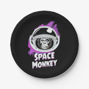 Monkey Space Monkey Paper Plate