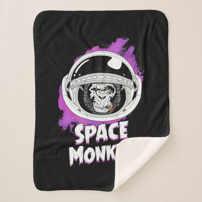 Monkey Space Monkey Sherpa Blanket (Front)