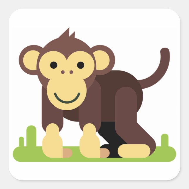 Monkey Square Sticker (Front)