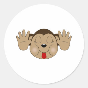 Monkey Sticking Out Tongue Classic Round Sticker