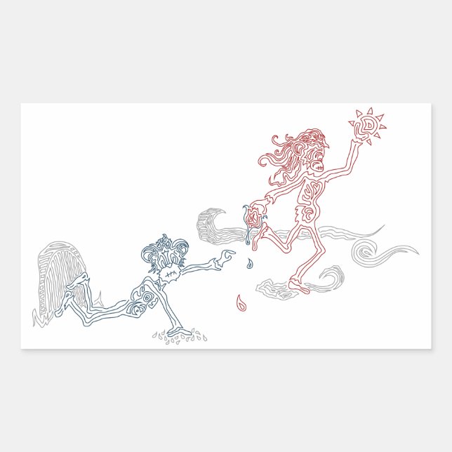monkey sun snatcher rectangular sticker (Front)