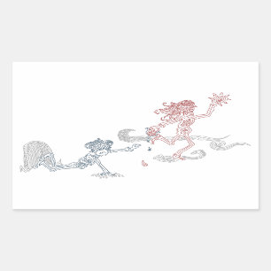monkey sun snatcher rectangular sticker